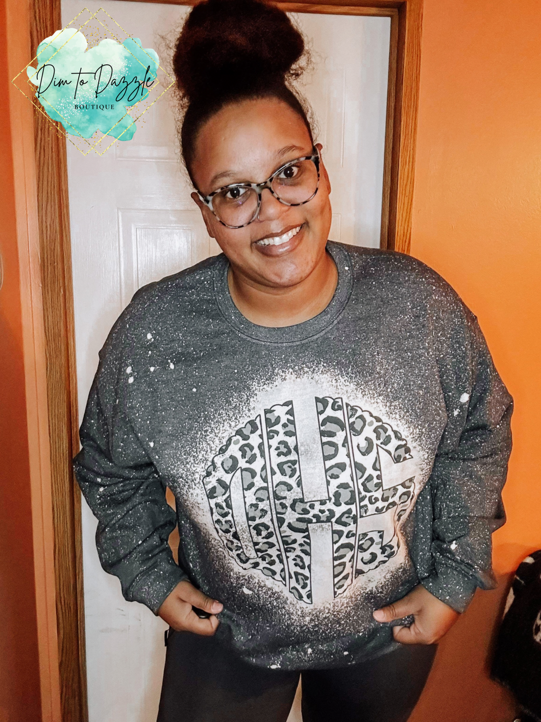 Customized Monogram Bleached Crewneck