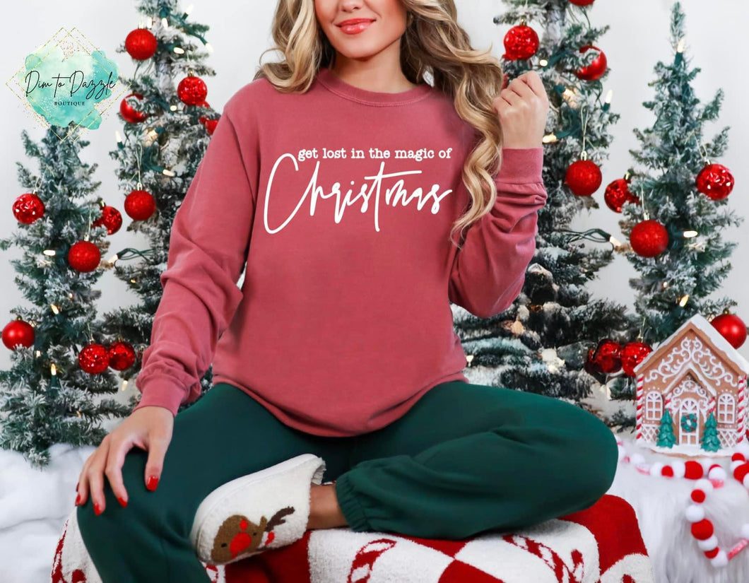 Get Lost In The Magic Of Christmas Graphic Long Sleeve Tee