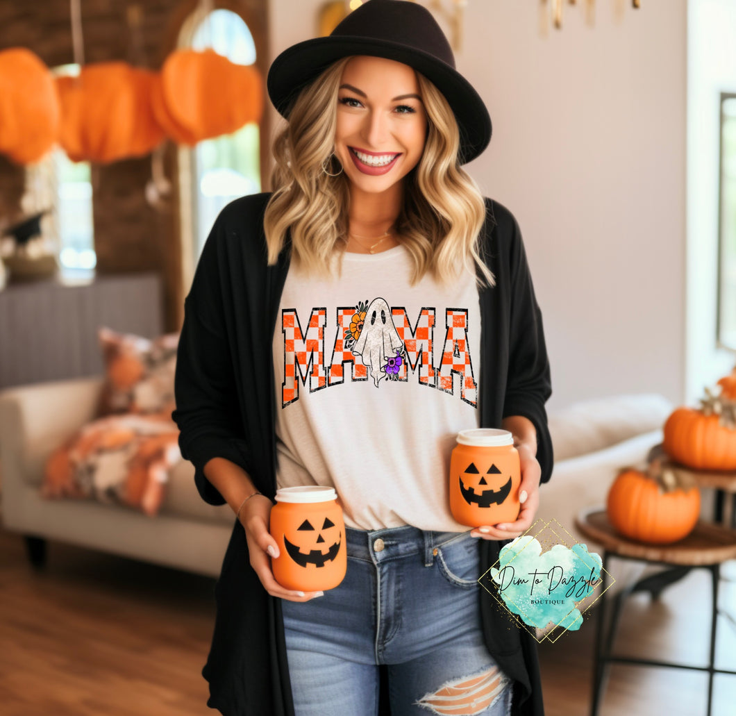 Checkered Mama Ghost Graphic Tee