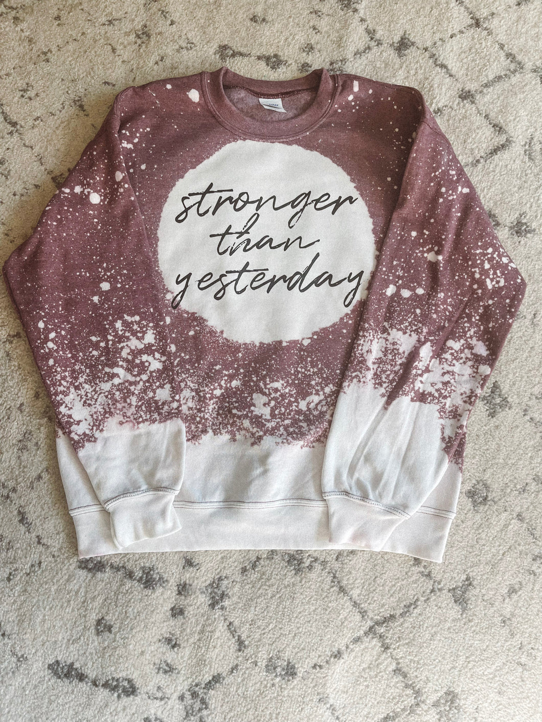 Stronger than Yesterday Ombre Bleached Crewneck