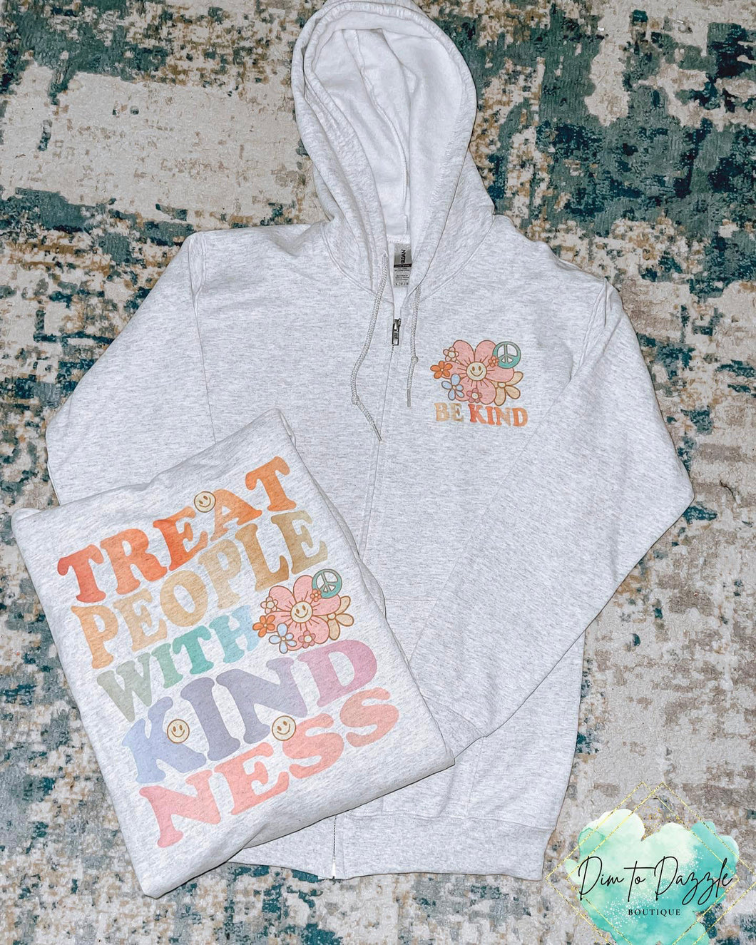 Treat People with Kindness Hooded Zip Up Jacket