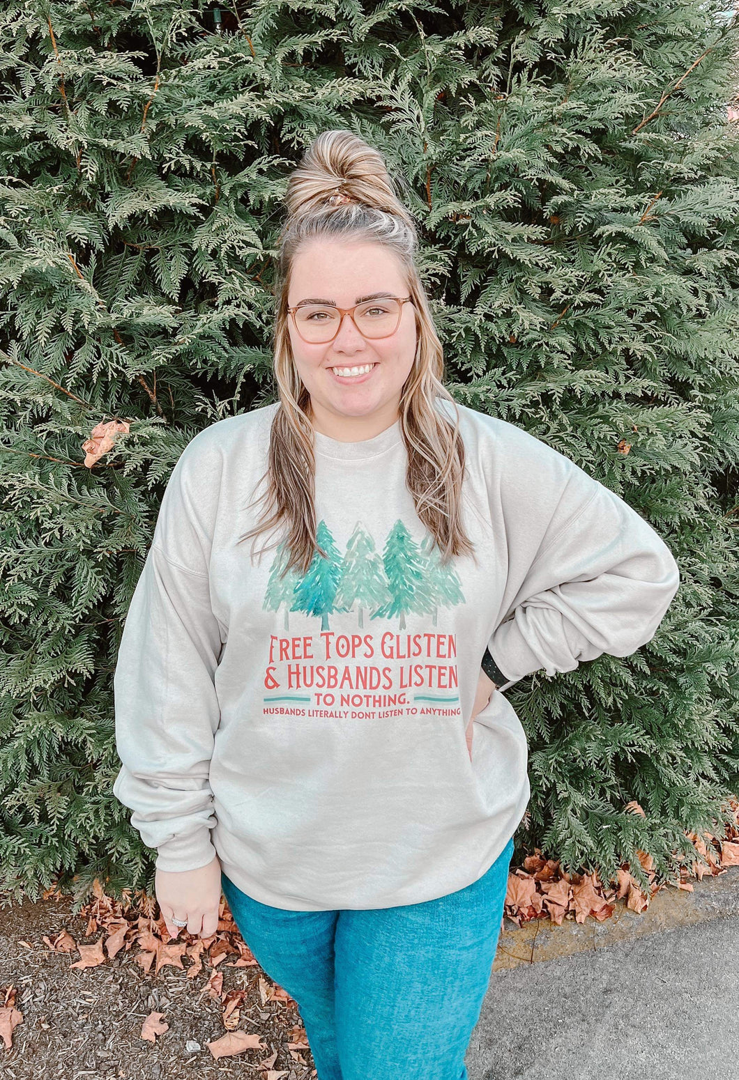 Tree Tops Glisten Graphic Crewneck