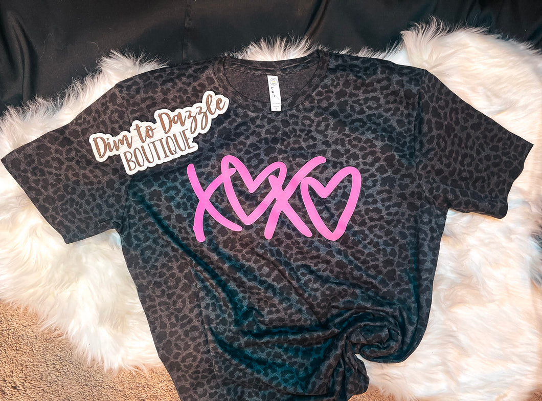 XOXO Leopard Graphic Tee