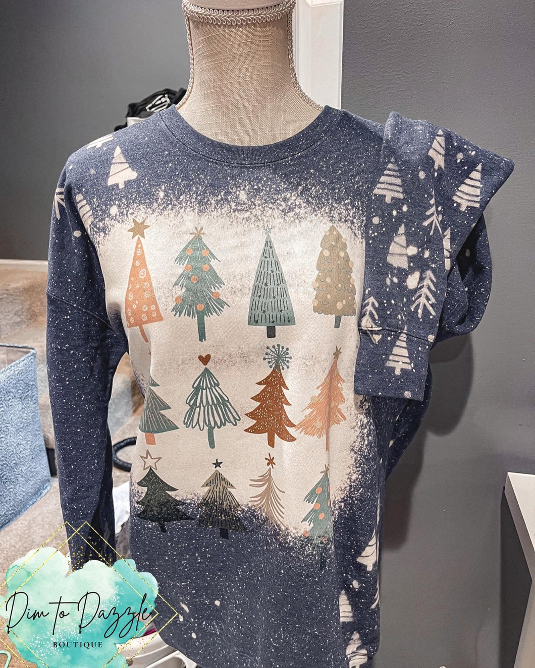 Christmas Tree Bleached Crewneck