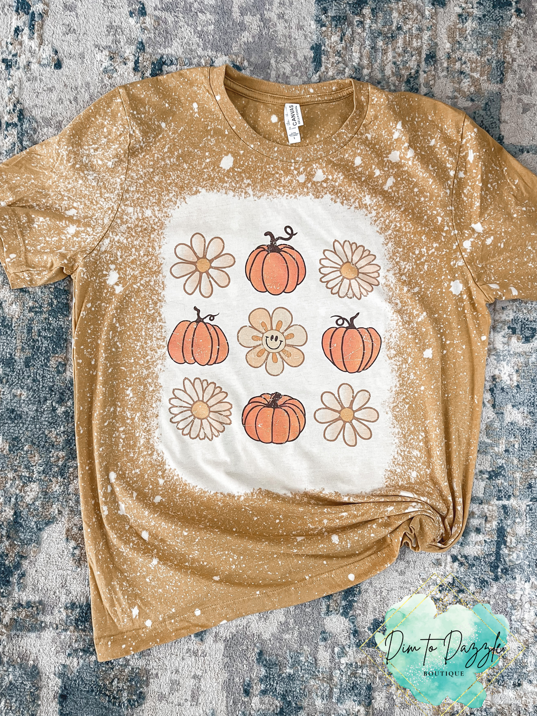 Fall Pumpkin Bleached Graphic Tee