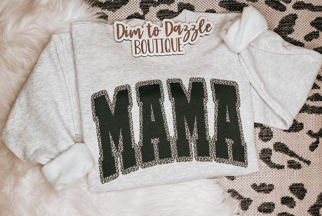 Varsity Mama Leopard Graphic Crewneck