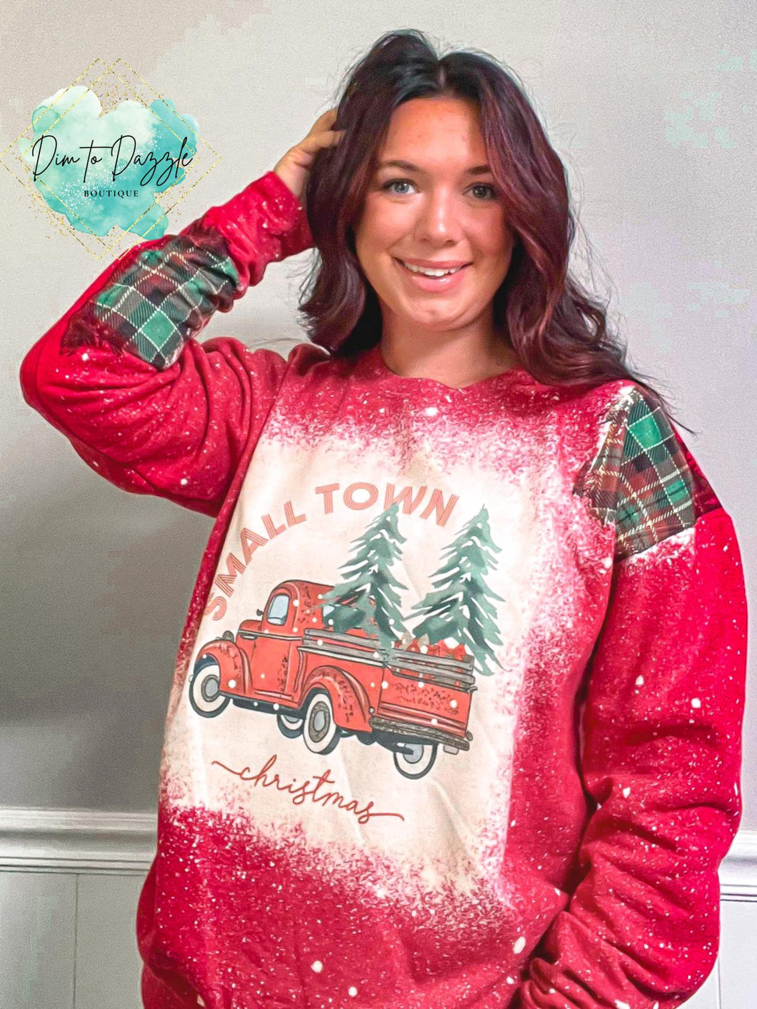 Small Town Christmas Bleached Crewneck