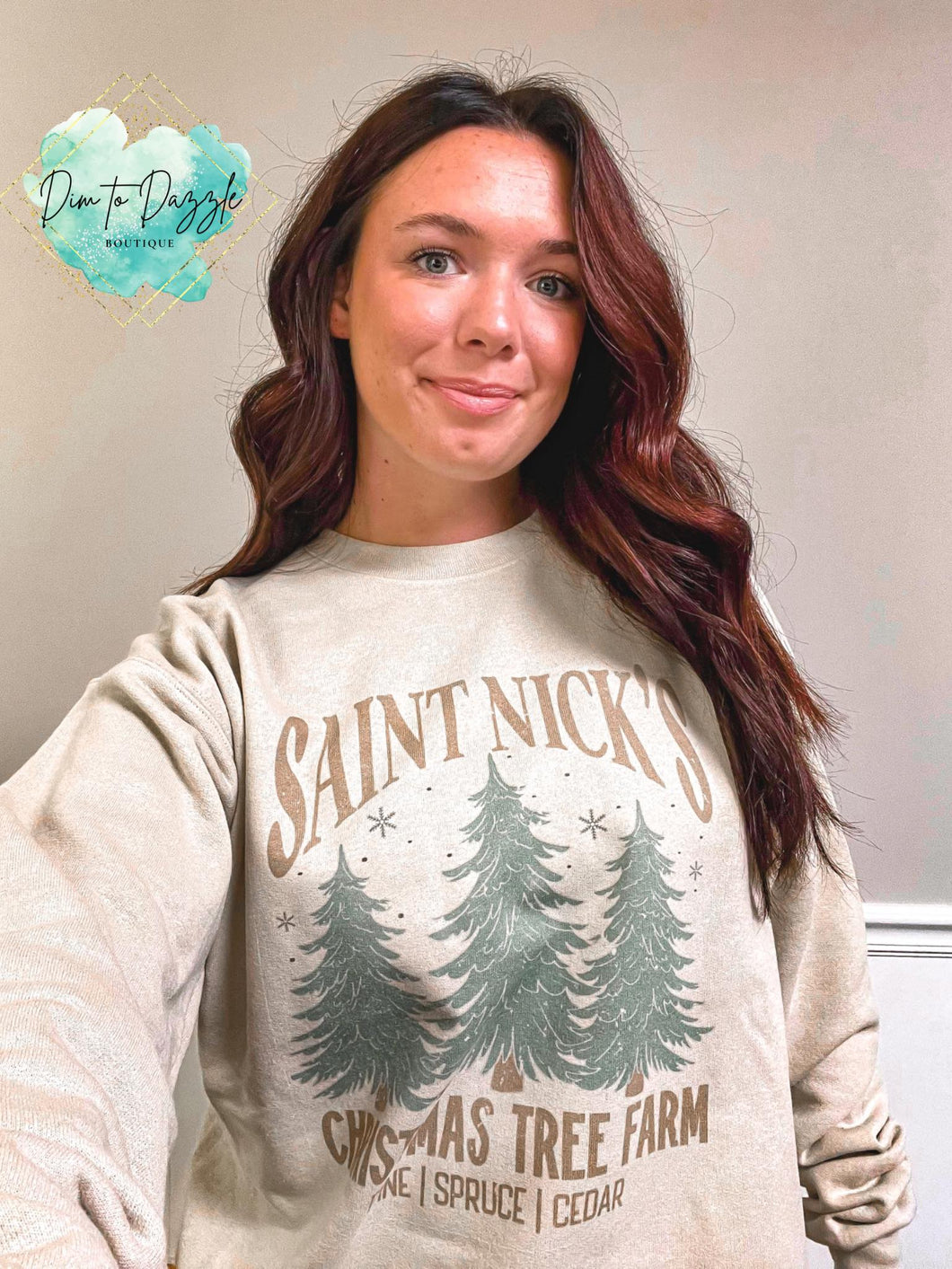 Saint Nicks Christmas Tree Farm Graphic Crewneck