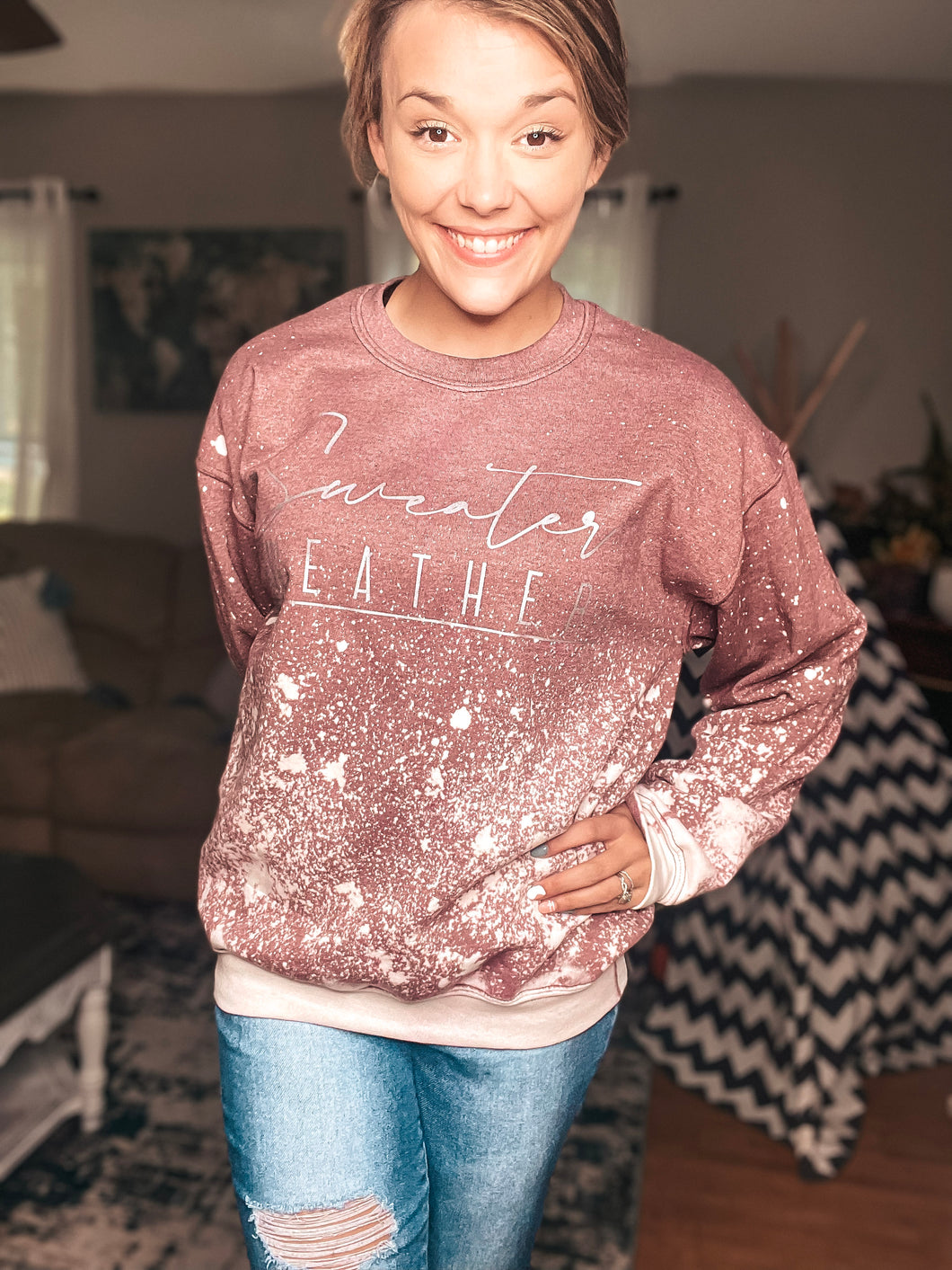 Sweater Weather Bleached Crewneck